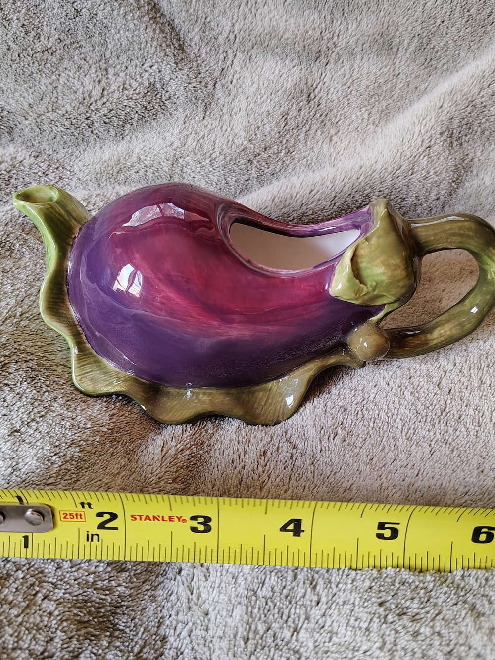 🍆 Jay Willfred for Andrea By Sadek | Purple Eggplant Ceramic Creamer Pitcher 🍆
